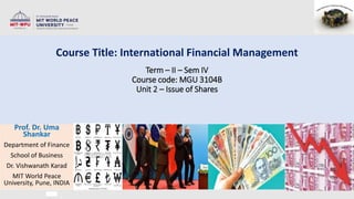 Ifm Two 2. IFM - 2- Issue of Shares.pptx