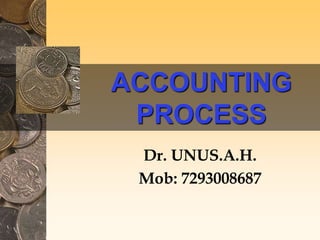 ACCOUNTING
PROCESS
Dr. UNUS.A.H.
Mob: 7293008687
 