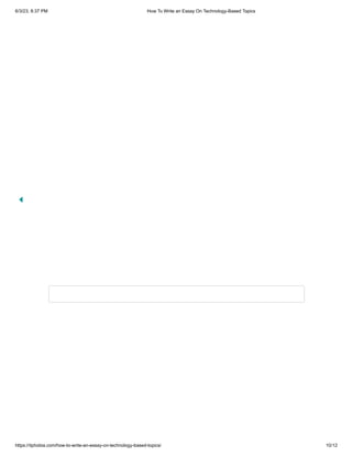 How To Write an Essay On Technology-Based Topics