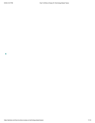 How To Write an Essay On Technology-Based Topics