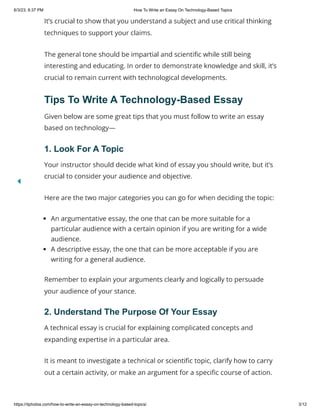 How To Write an Essay On Technology-Based Topics