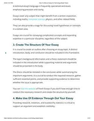 How To Write an Essay On Technology-Based Topics