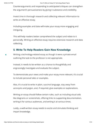 How To Write an Essay On Technology-Based Topics