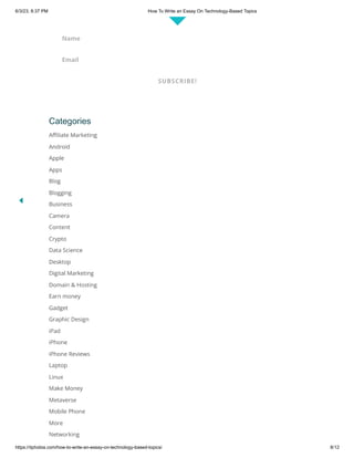 How To Write an Essay On Technology-Based Topics