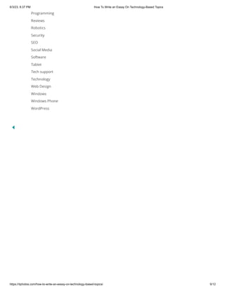 How To Write an Essay On Technology-Based Topics