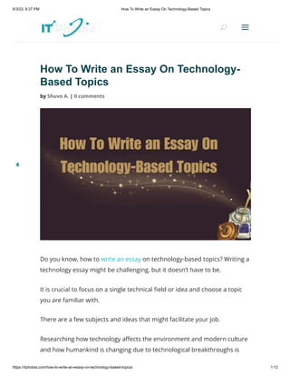 How To Write an Essay On Technology-Based Topics