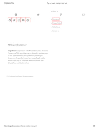 Tips on how to maintain HVAC unit