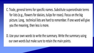 2. EAPP Uses various techniques in summarizing a variety of academic ...