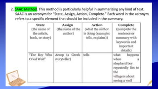 2. EAPP Uses various techniques in summarizing a variety of academic ...