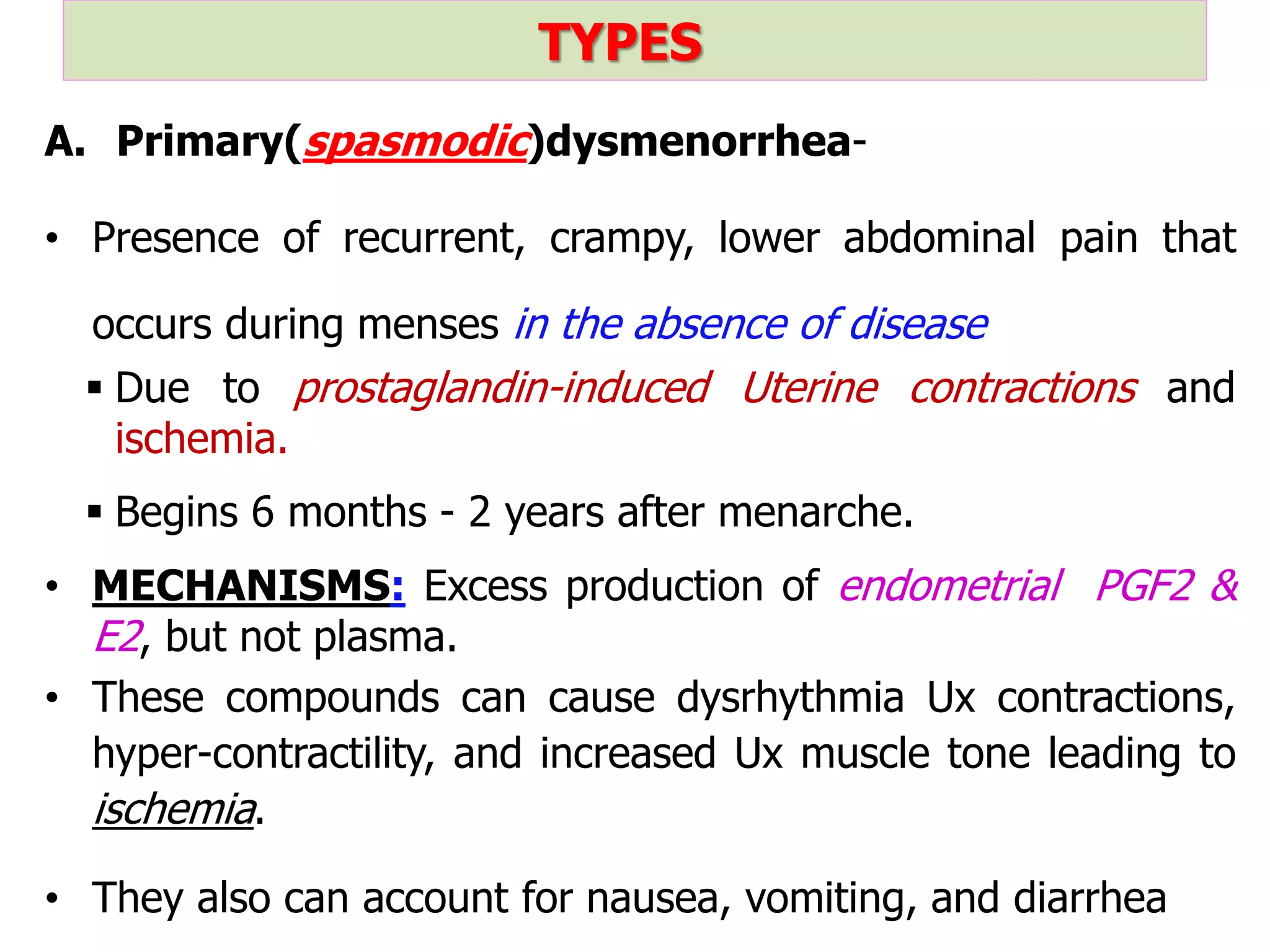 2. Dysmenorrhea and Amenorrhea PG.ppt