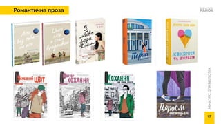 МІНІКУРС
ДЛЯ
БІБЛІОТЕК
Романтична проза
17
 