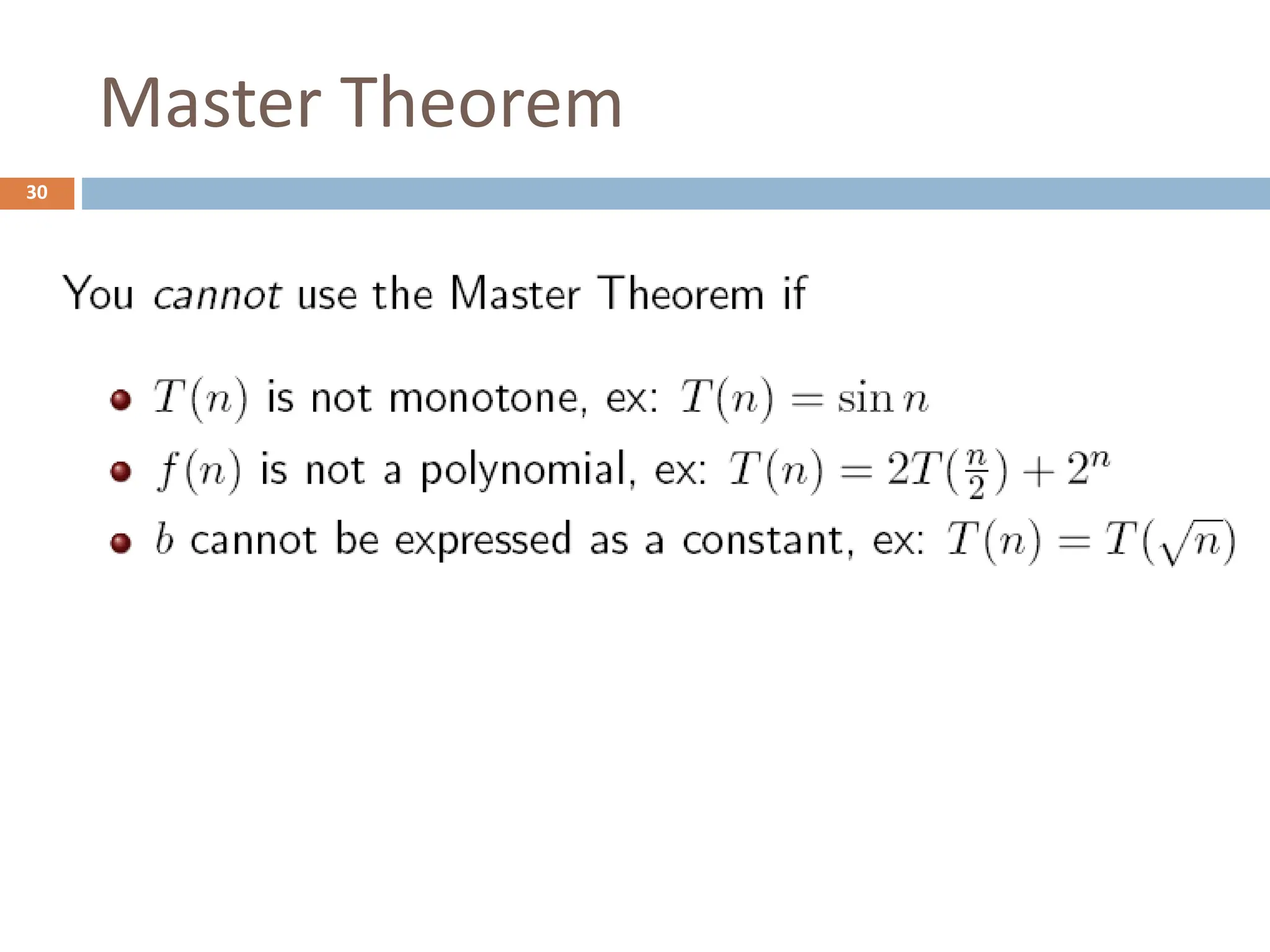 Master Theorem
30
 