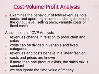 2. Cost Volume Profit Analysis - a tool for decision making | PPTX