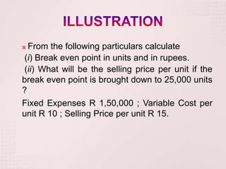 2. Cost Volume Profit Analysis - a tool for decision making | PPTX