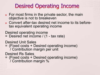 2. Cost Volume Profit Analysis - a tool for decision making | PPTX