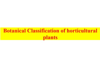 Botanical Classification of horticultural
plants
 