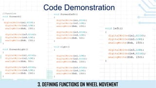 Code Demonstration
3. DEFINING FUNCTIONS ON WHEEL MOVEMENT