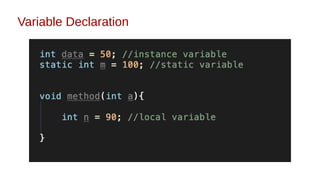 Variable Declaration
 
