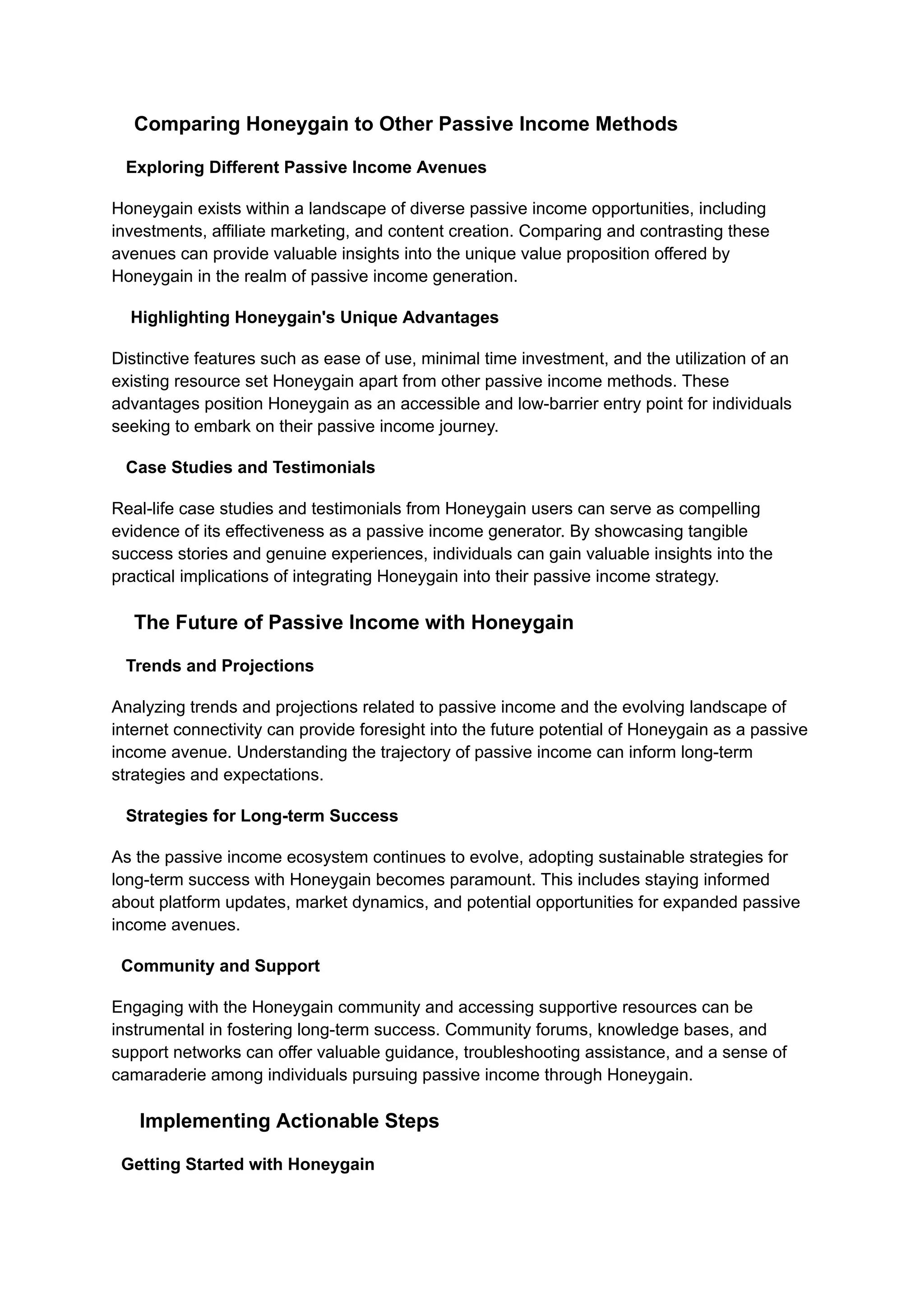 Passive income as a consequence of wealth. Meet Honeygain! | PDF