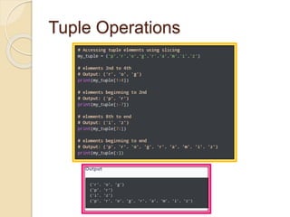Tuples in python, usecases, applications | PPT | Free Download