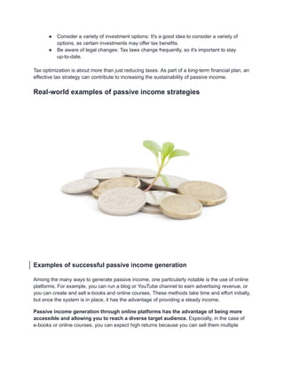 Passive Income Strategy: How to Earn More Effectively? | PDF