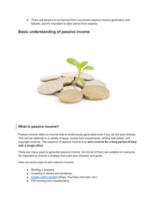Passive Income Strategy: How to Earn More Effectively? | PDF