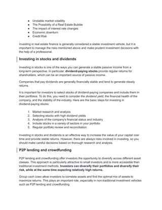 Passive Income Strategy: How to Earn More Effectively? | PDF