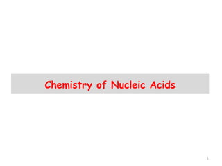 1
Chemistry of Nucleic Acids
 