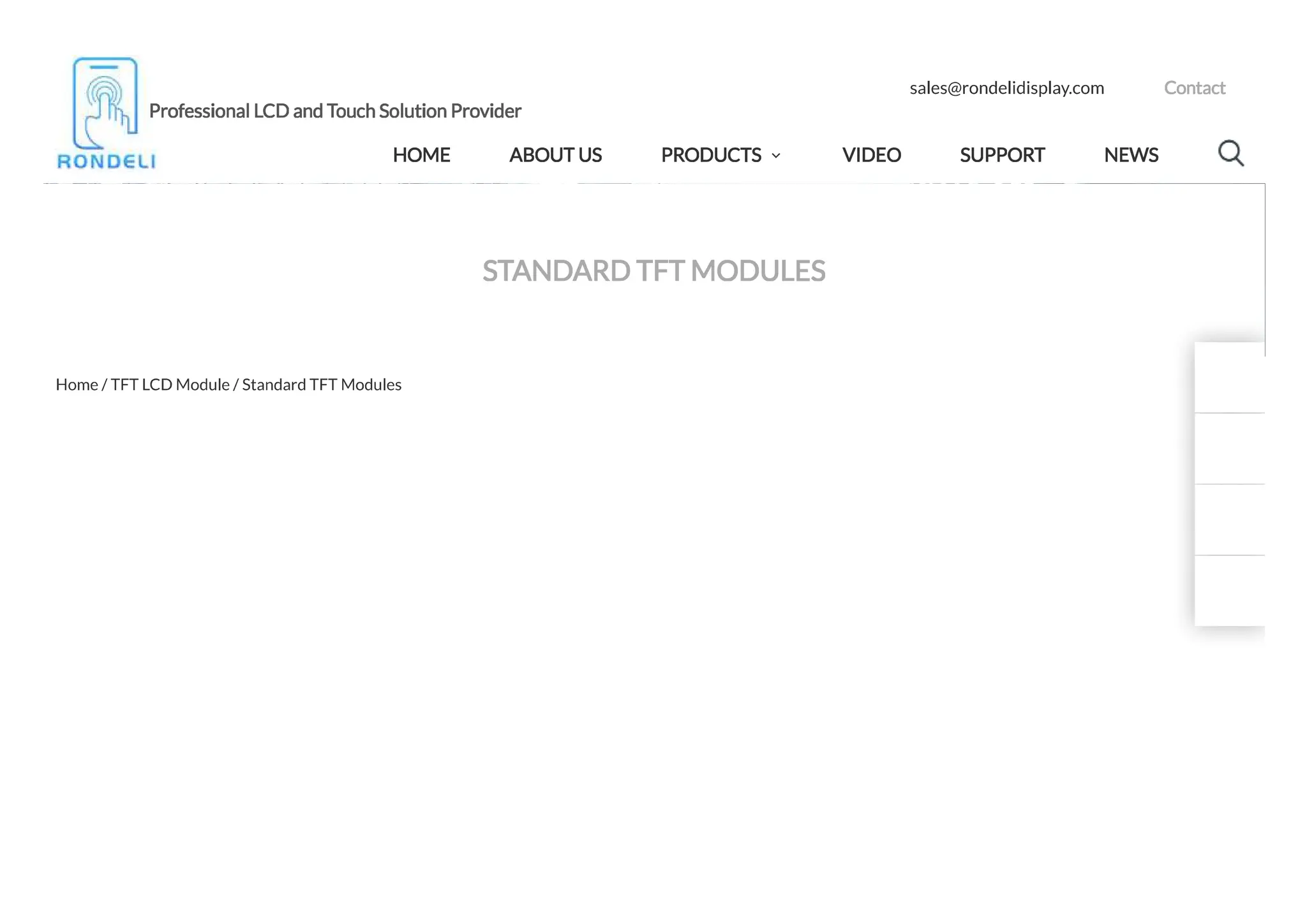 Standard TFT Modules Manufacturer - RONDELI Display | PPT