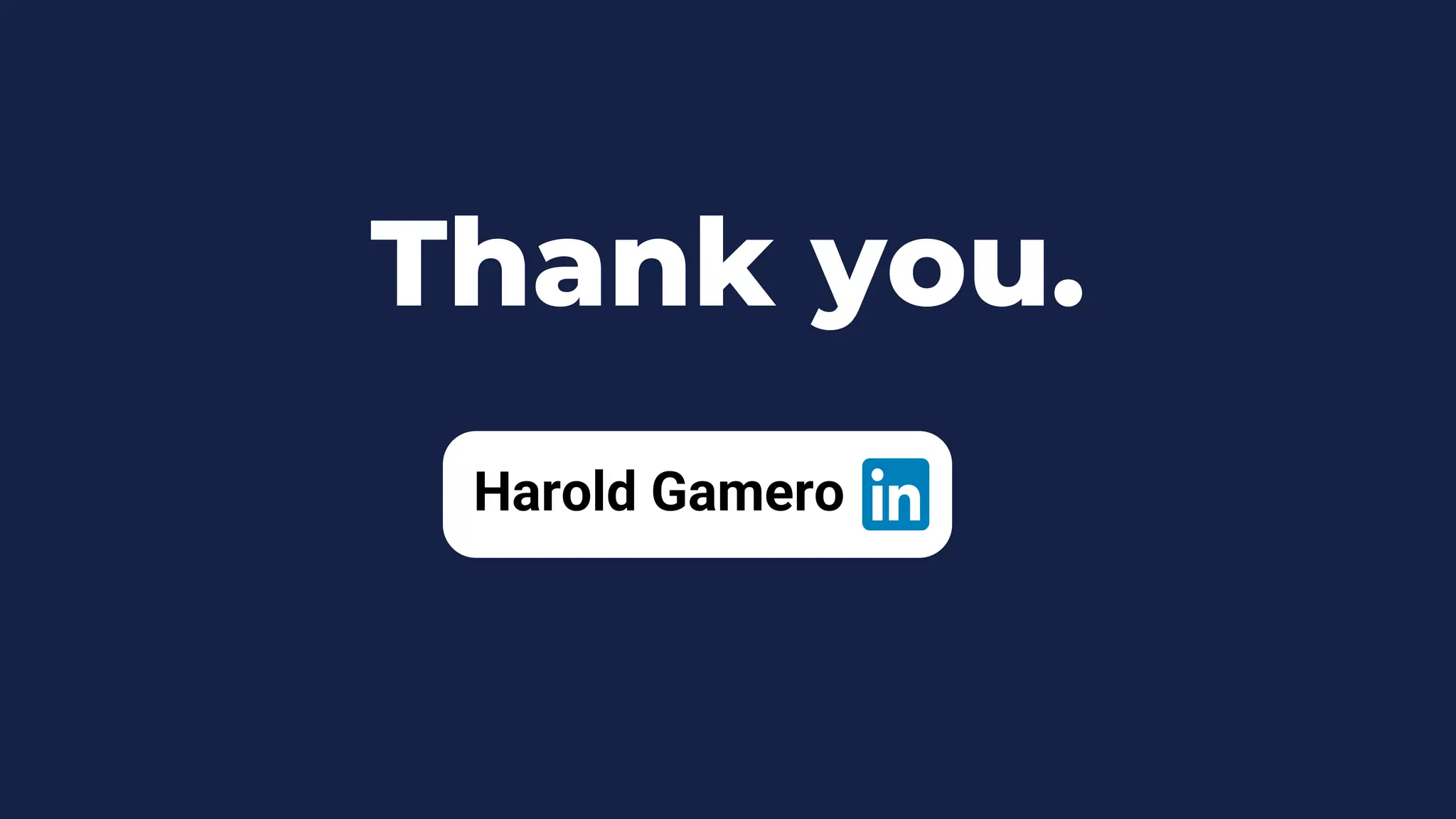 Thank you.
Harold Gamero
 