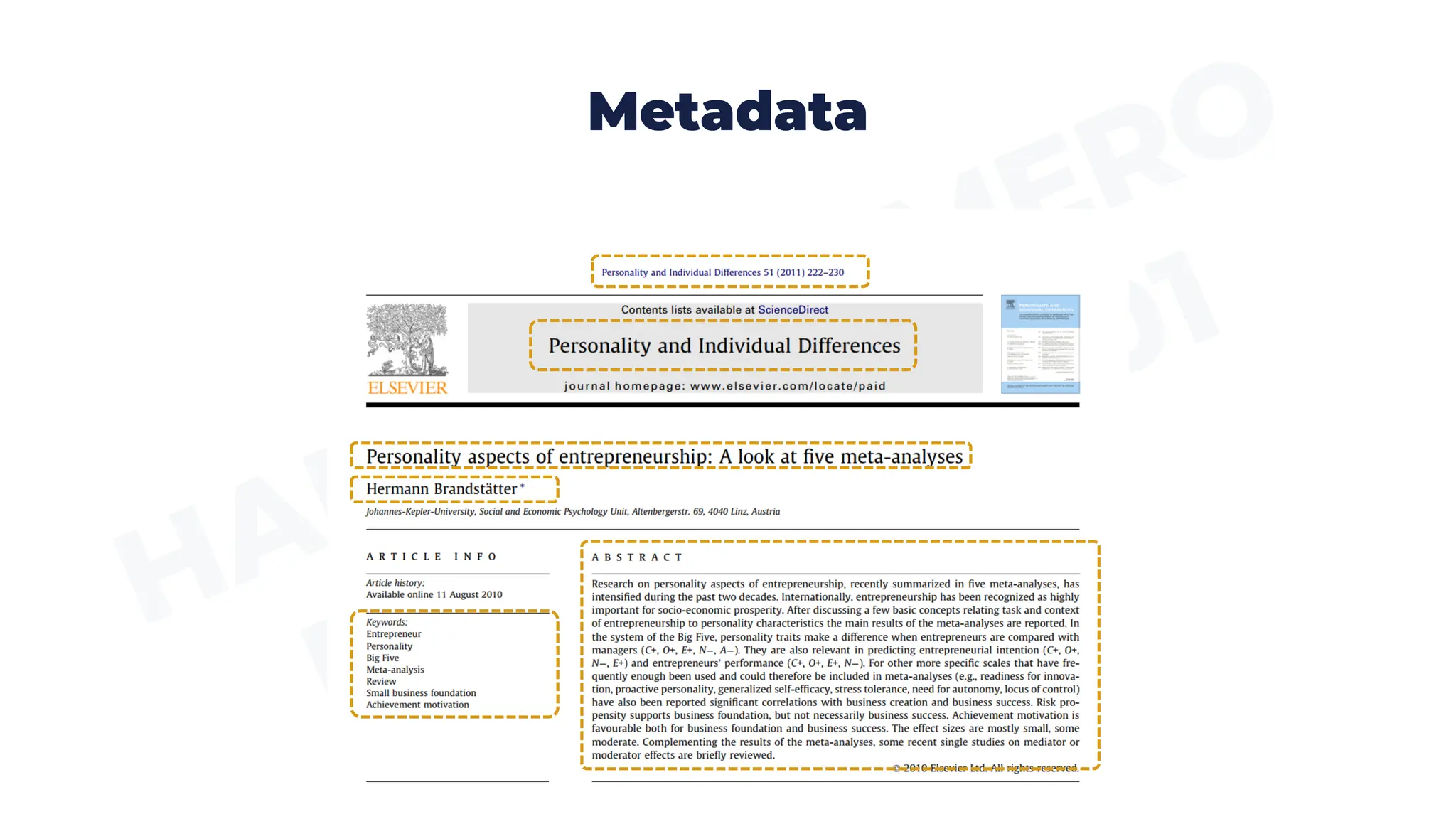 Metadata
 