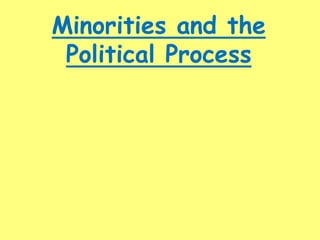 Minorities and the
Political Process
 