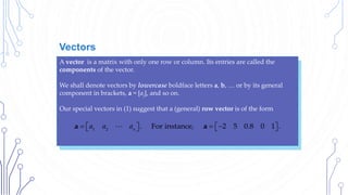 2. Introduction to Matrices, Matrix Multiplication, Laws of ...