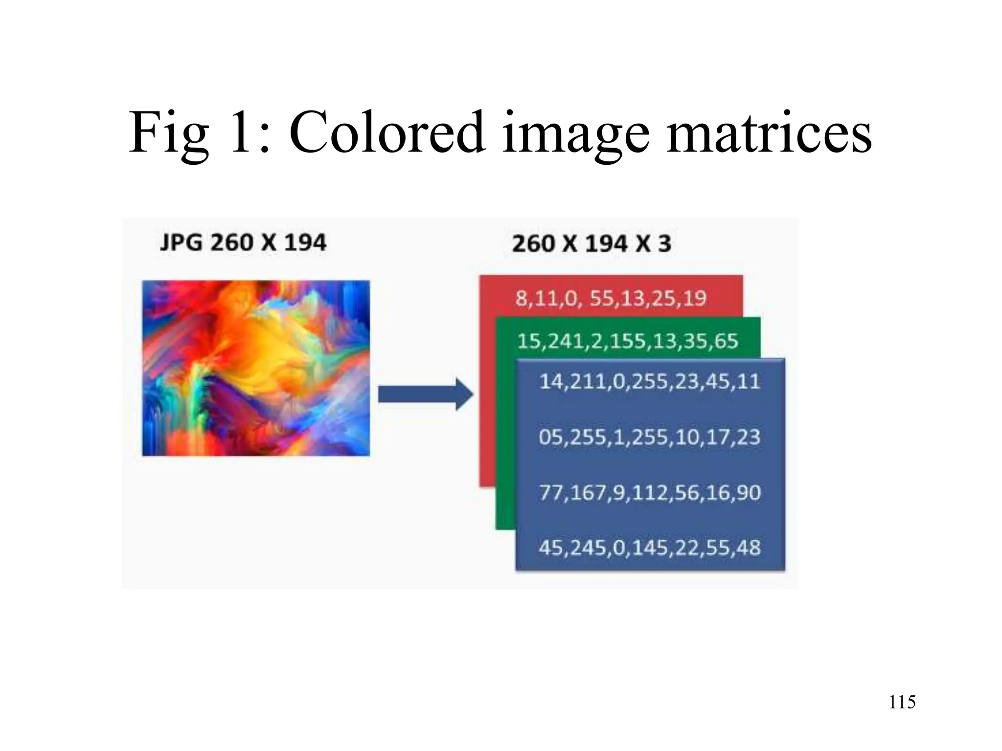 Fig 1: Colored image matrices
115
 