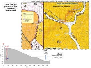 5.5
‫מורד‬ ‫אזור‬
‫וחניון‬ ‫סנין‬ ‫נחל‬
‫החרובים‬
‫השופט‬ ‫בנחל‬
‫השופט‬ ‫לנחל‬ ‫סנין‬ ‫נחל‬ ‫וכניסת‬
‫איור‬
24
:
‫ונצרת‬ ‫עתלית‬ ‫גליונות‬ ‫של‬ ‫גיאולוגיות‬ ‫מפות‬ ‫רצף‬ ‫גבי‬ ‫על‬ ‫השופט‬ ‫לנחל‬ ‫סנין‬ ‫נחל‬ ‫בשפך‬ ‫וקידוחים‬ ‫מעיינות‬
‫איור‬
25
:
‫טופו‬ ‫חתך‬
-
‫הידרולוגי‬
‫סנין‬ ‫נחל‬ ‫במורד‬
 