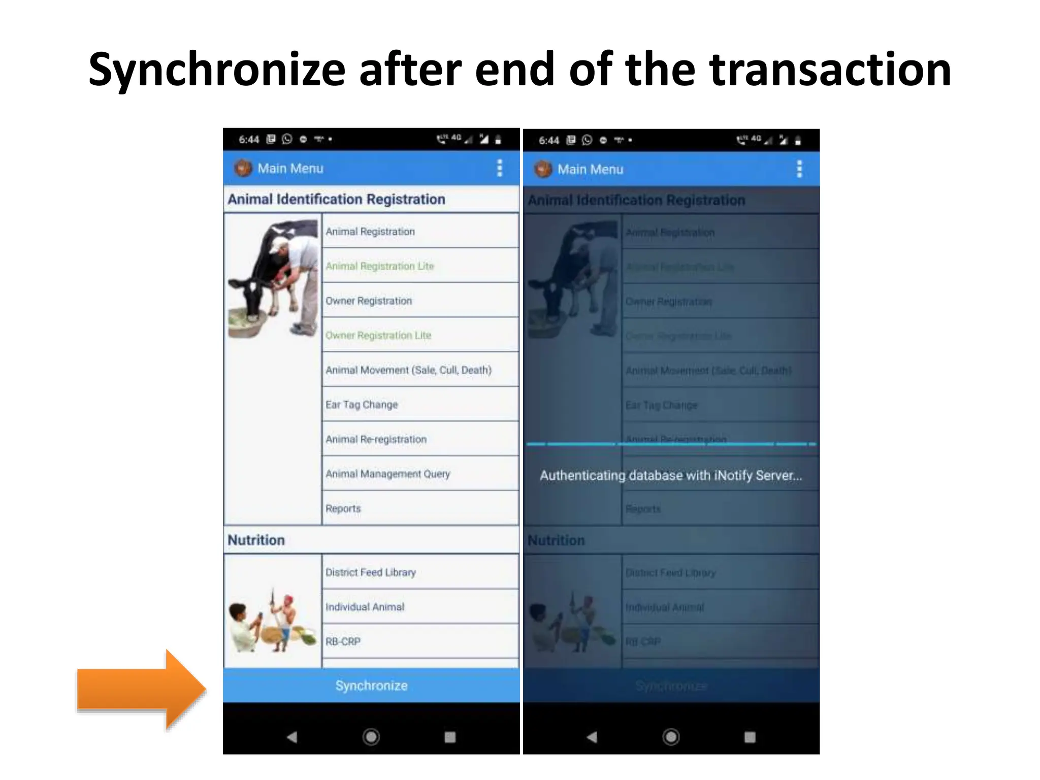 Synchronize after end of the transaction
 