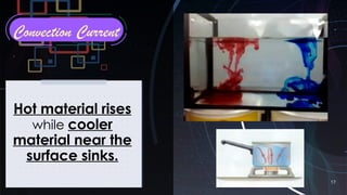 17
Convection Current
Hot material rises
while cooler
material near the
surface sinks.
 