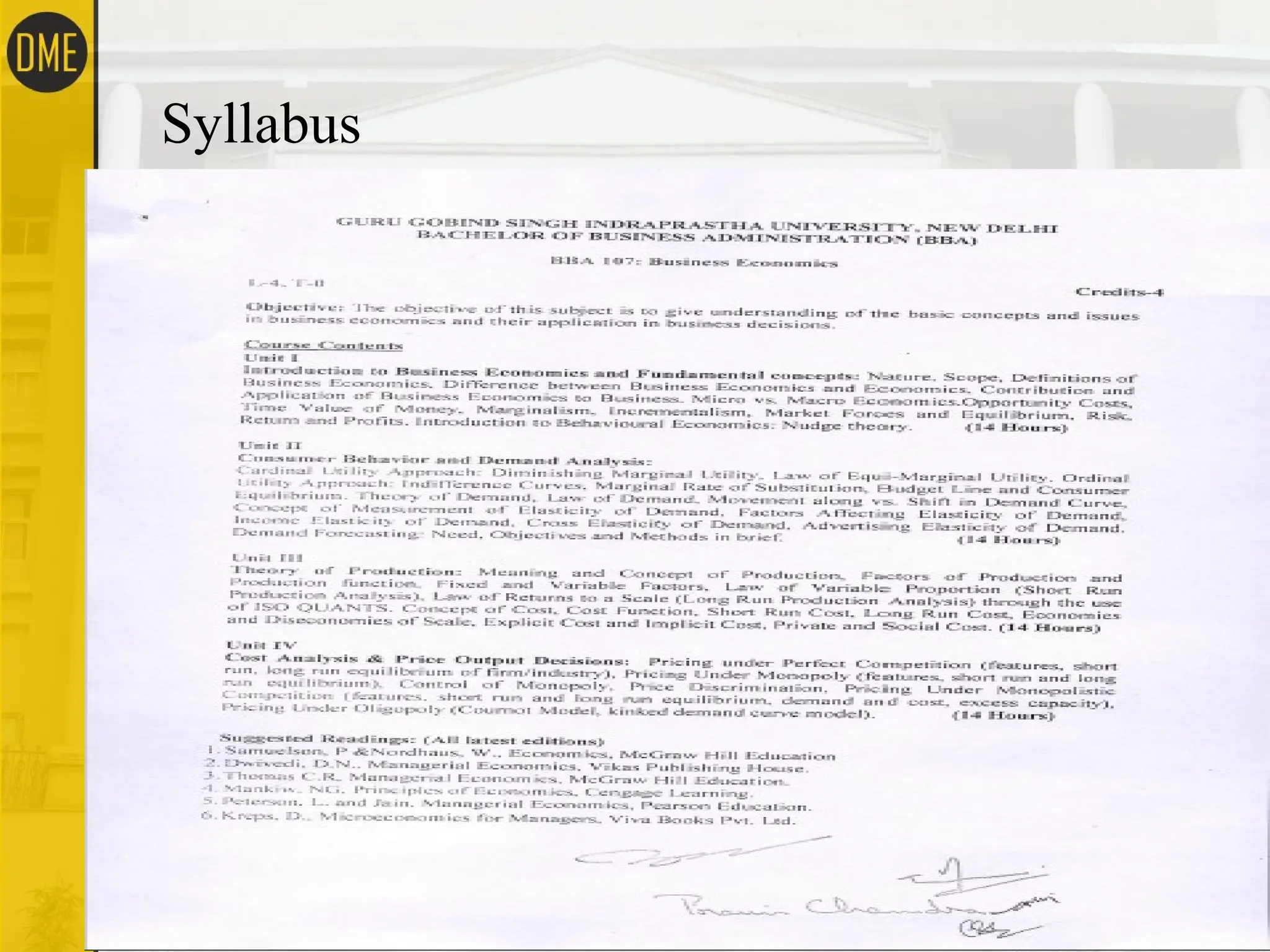 Syllabus
 