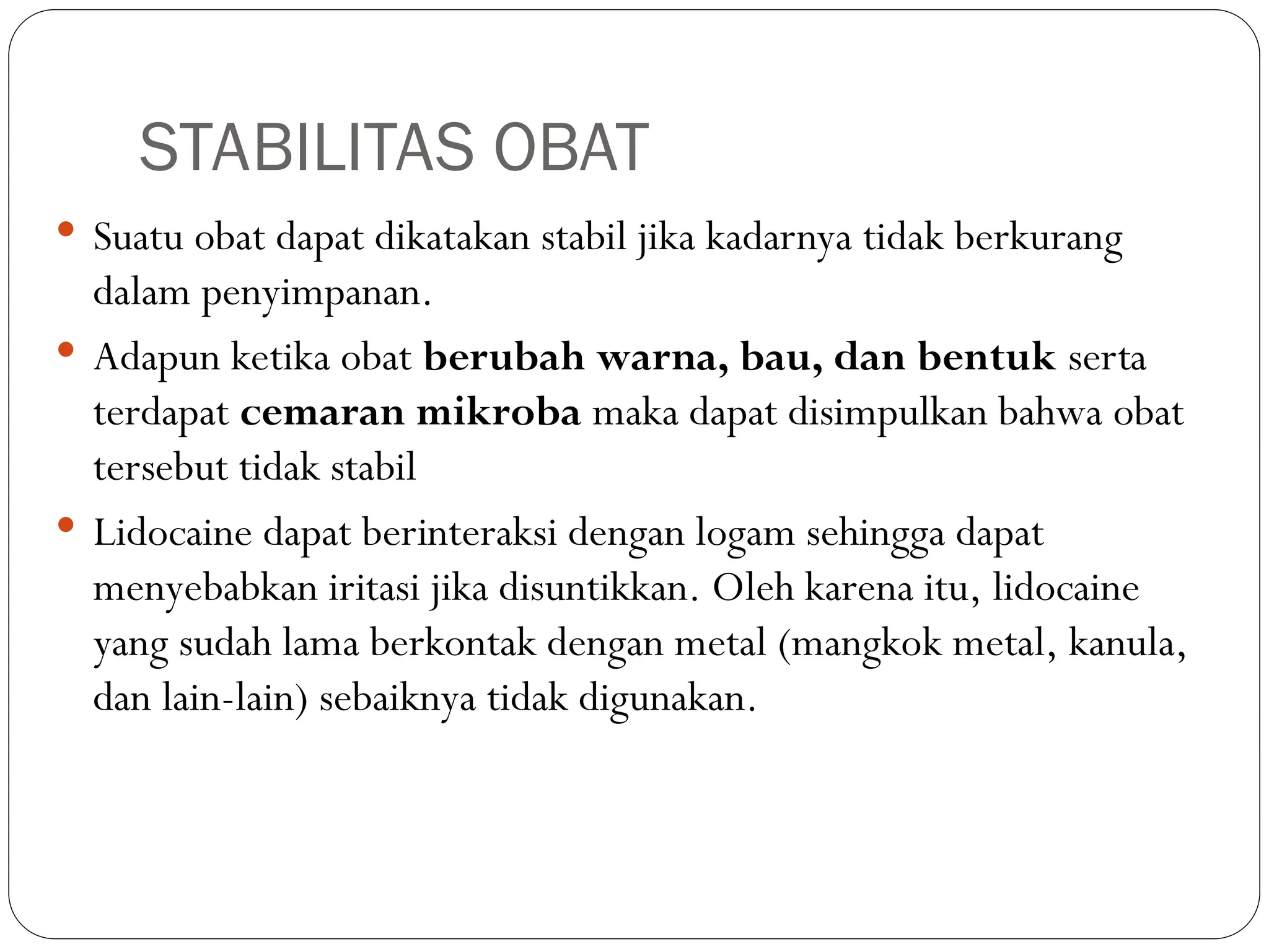 Reaksi-reaksi obat yang terjadi dalam stabilitas obat | PPT