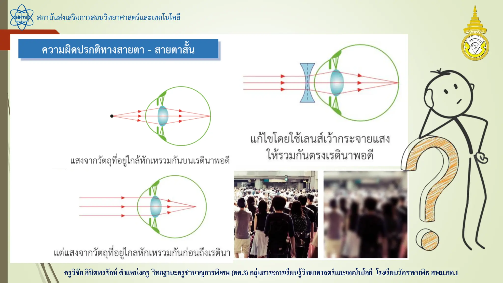 สถาบันส่งเสริมการสอนวิทยาศาสตร์และเทคโนโลยี
ครูวิชัยลิขิตพรรักษ์ ตาแหน่งครู วิทยฐานะครูชานาญการพิเศษ(คศ.3)กลุ่มสาระการเรียนรู้วิทยาศาสตร์และเทคโนโลยี โรงเรียนวัดราชบพิธ สพม.กท.1
 