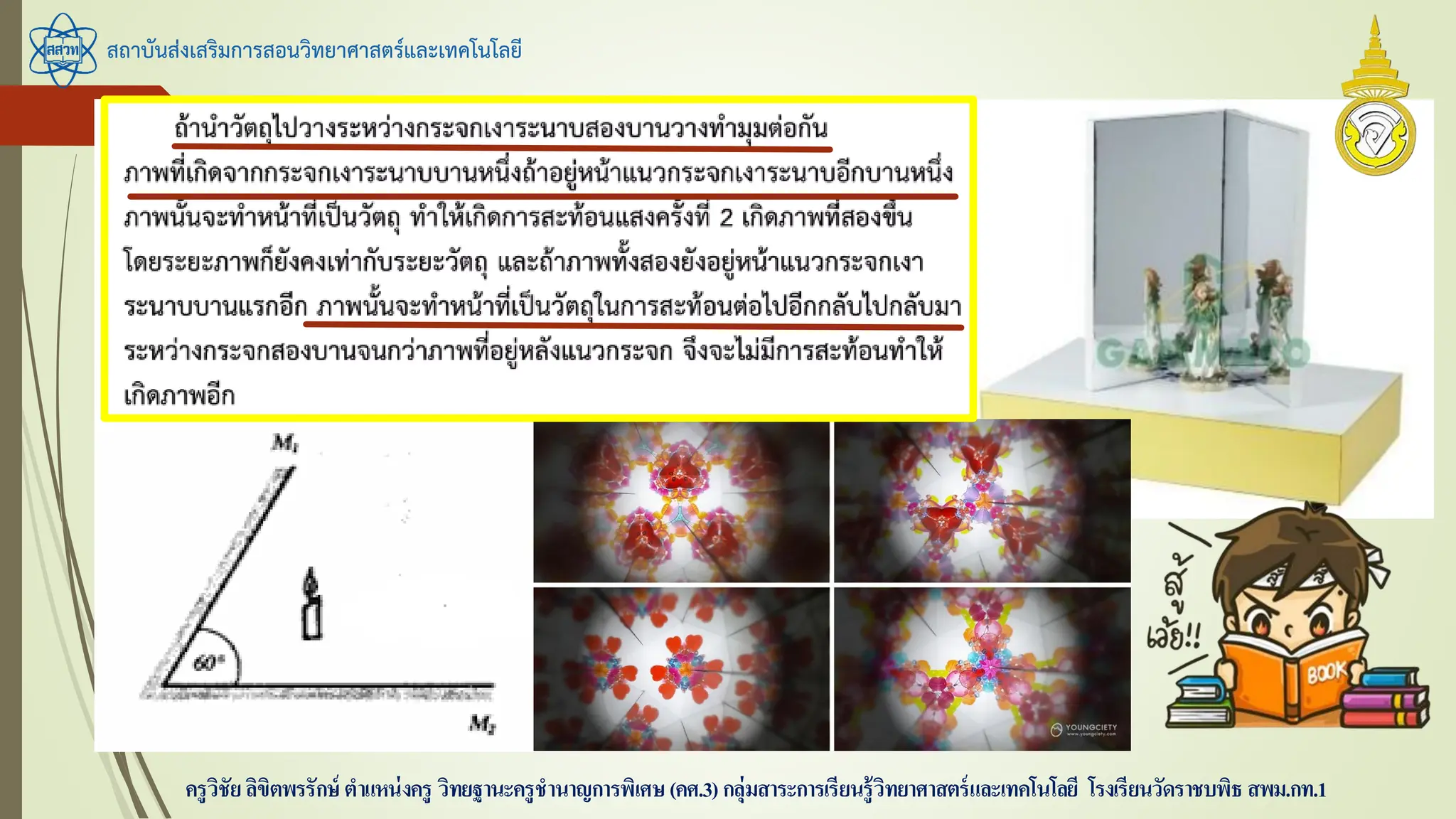 สถาบันส่งเสริมการสอนวิทยาศาสตร์และเทคโนโลยี
ครูวิชัยลิขิตพรรักษ์ ตาแหน่งครู วิทยฐานะครูชานาญการพิเศษ(คศ.3)กลุ่มสาระการเรียนรู้วิทยาศาสตร์และเทคโนโลยี โรงเรียนวัดราชบพิธ สพม.กท.1
 