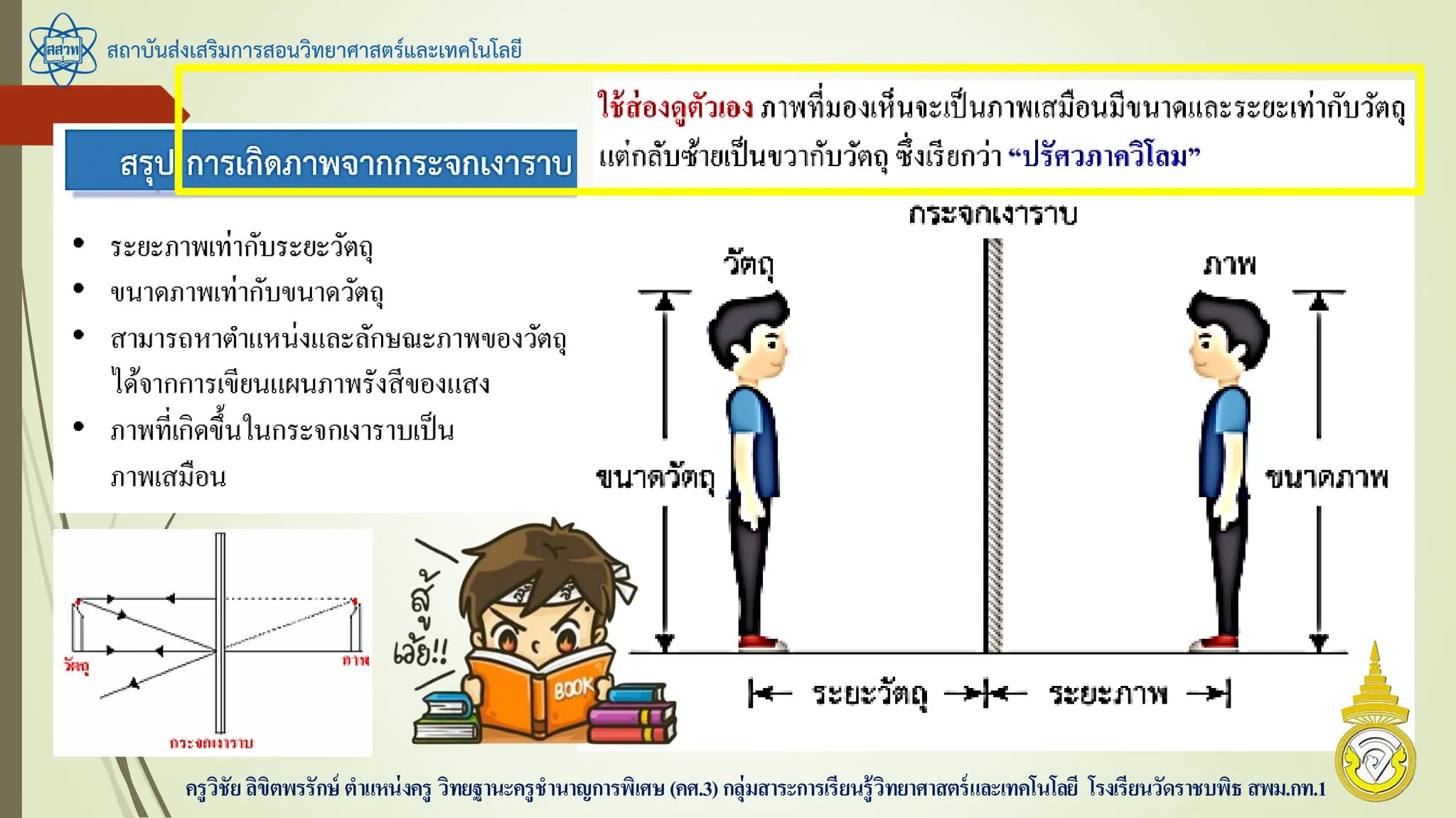 สถาบันส่งเสริมการสอนวิทยาศาสตร์และเทคโนโลยี
ครูวิชัยลิขิตพรรักษ์ ตาแหน่งครู วิทยฐานะครูชานาญการพิเศษ(คศ.3)กลุ่มสาระการเรียนรู้วิทยาศาสตร์และเทคโนโลยี โรงเรียนวัดราชบพิธ สพม.กท.1
 
