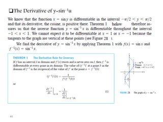46
The Derivative of y=sin-1u
 