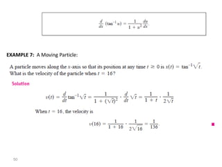 50
EXAMPLE 7: A Moving Particle:
 