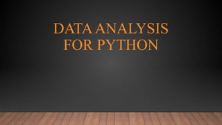 To understand the importance of Python libraries in data analysis. | PPTX