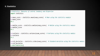 13
ii. Statistics
 