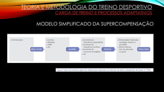 TEORIA E METODOLOGIA DO TREINO DESPORTIVO
CARGA DE TREINO E PROCESSOS ADAPTATIVOS
MODELO SIMPLIFICADO DA SUPERCOMPENSAÇÃO
Figura: Fases da síndrome geral de adaptação aplicado ao estímulo de treino (adaptado de Seyle, H. 1936).
 