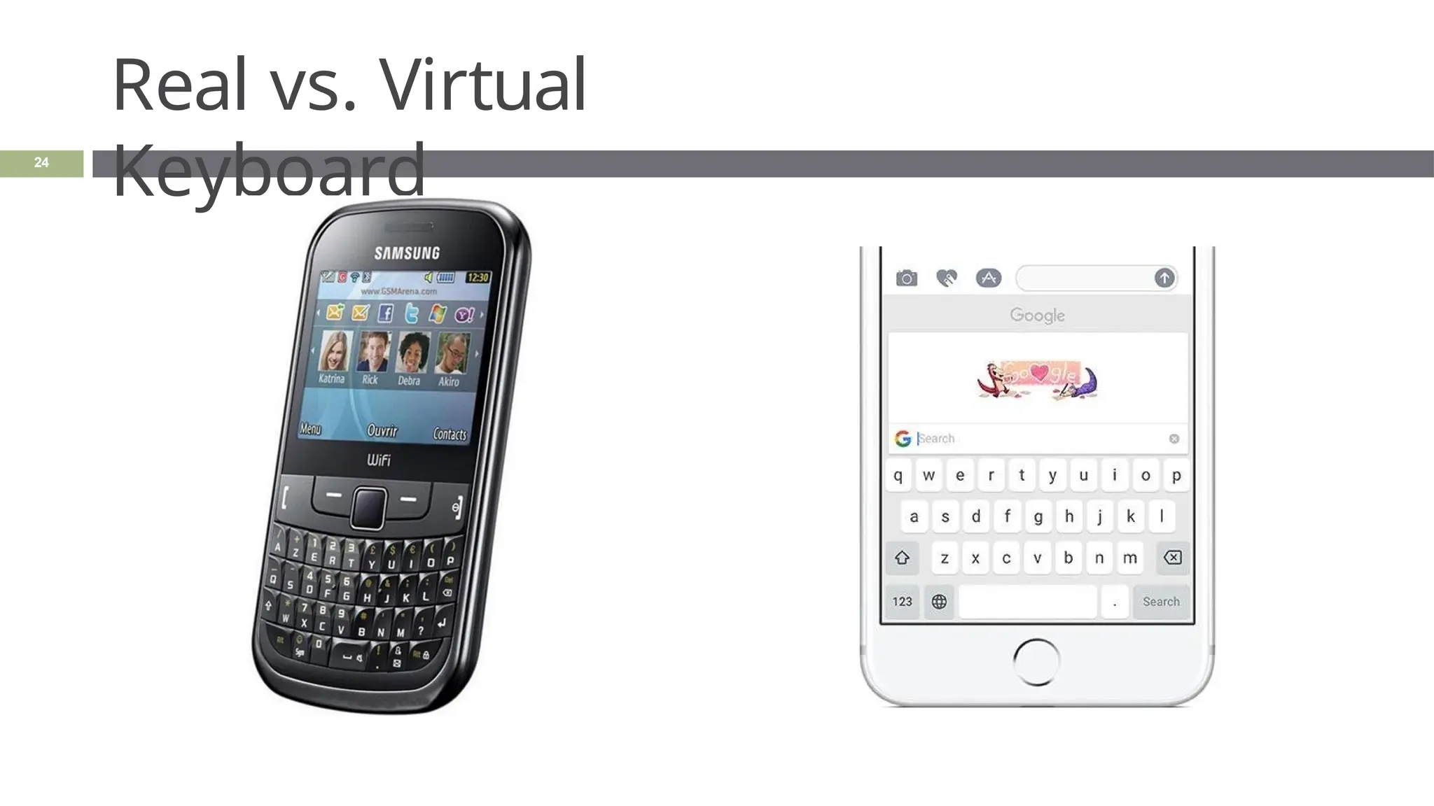 Real vs. Virtual
Keyboard
24
 
