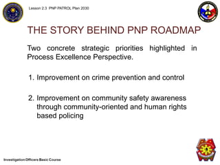Patrol Plan 2030 for the Investigation Officers Course | PPTX