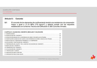 ©TEDI-PERÚ Jens Anthony Cabrera Meza
ALBAÑILERÍA CONFINADA
1.4. Concreto
 